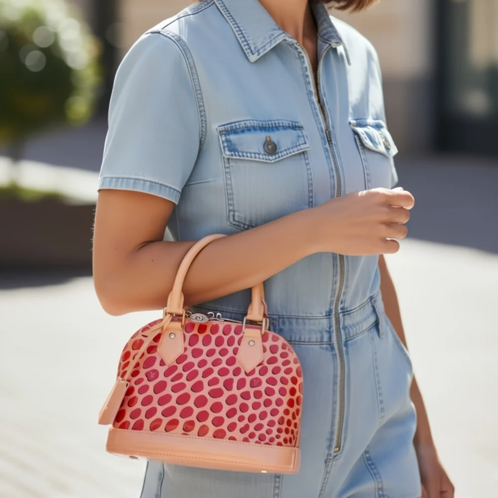 Louis Vuitton Limited Edition Alma BB Monogram Vernis Jungle Dot Crossbody Bag